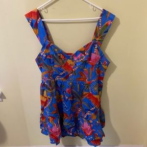 FARM Rio Blue Floral Mini Dress
